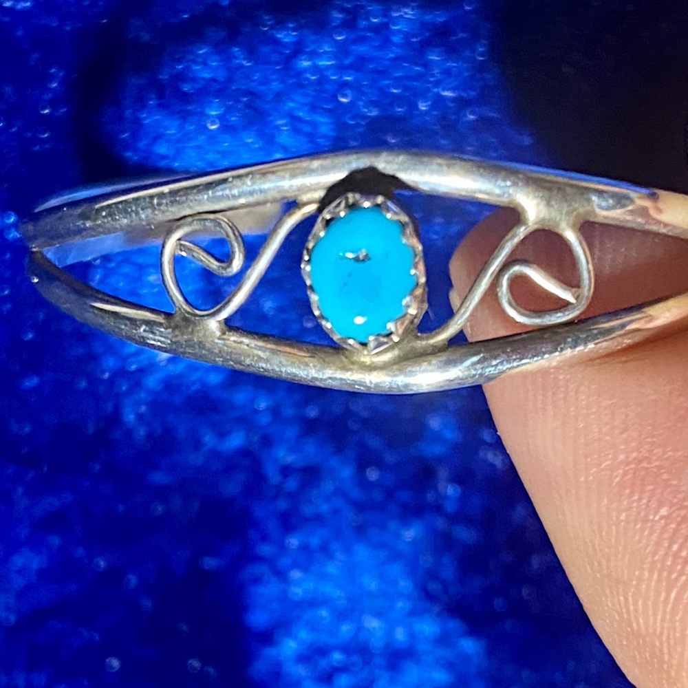 RARE Baby Bracelet Sterling Silver w/ Turquoise
